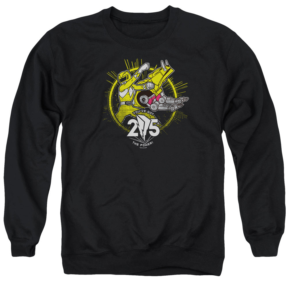 Power Rangers Yellow 25 Mens Crewneck Sweatshirt Black