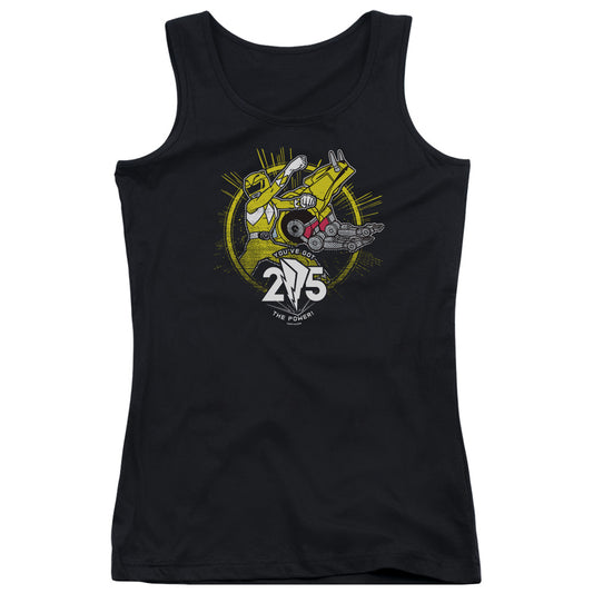 Power Rangers Yellow 25 Womens Tank Top Shirt Black