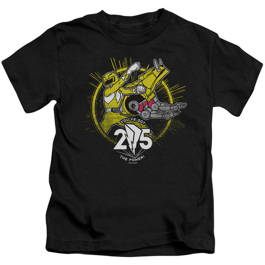 Power Rangers Yellow 25 Juvenile Kids Youth T Shirt Black