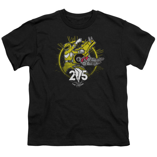 Power Rangers Yellow 25 Kids Youth T Shirt Black