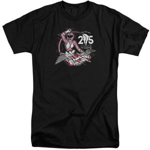 Power Rangers Pink 25 Mens Tall T Shirt Black