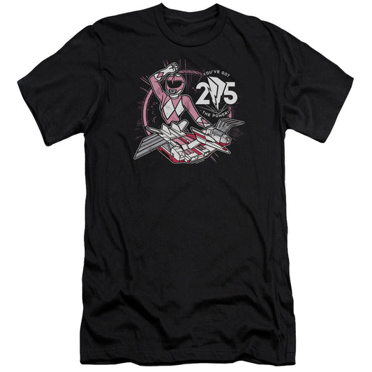 Power Rangers Pink 25 Premium Bella Canvas Slim Fit Mens T Shirt Black