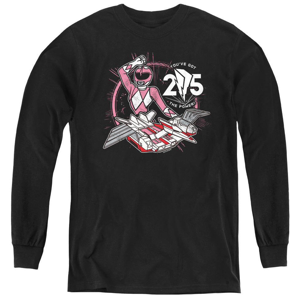 Power Rangers Pink 25 Long Sleeve Kids Youth T Shirt Black