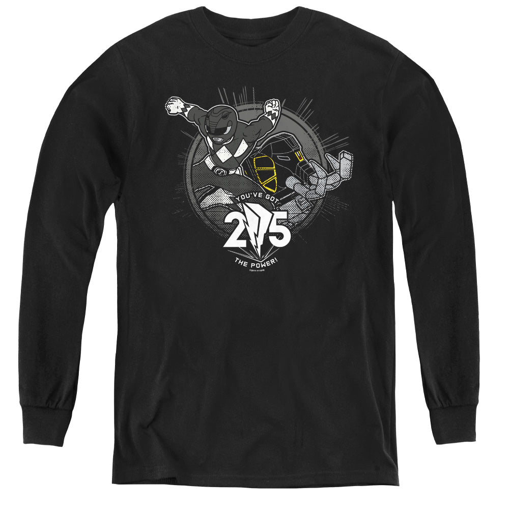 Power Rangers Black 25 Long Sleeve Kids Youth T Shirt Black
