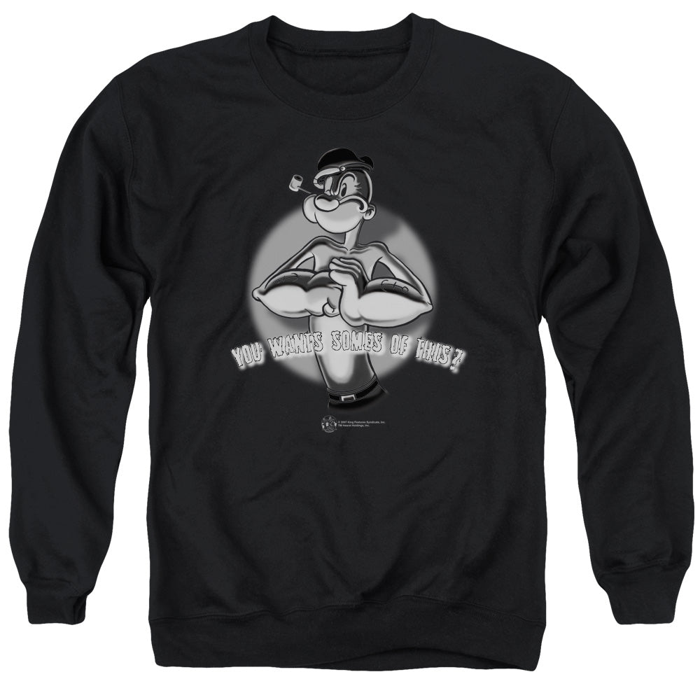 Popeye Somes Of This Mens Crewneck Sweatshirt Black