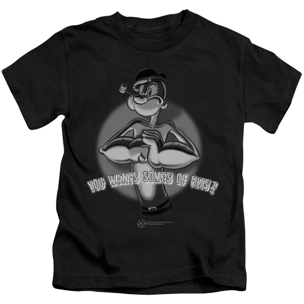 Popeye Somes Of This Juvenile Kids Youth T Shirt Black