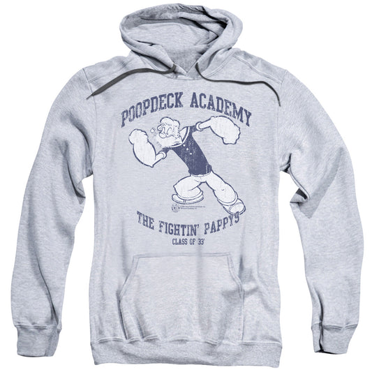 Popeye Poopdeck Academy Mens Hoodie Athletic Heather