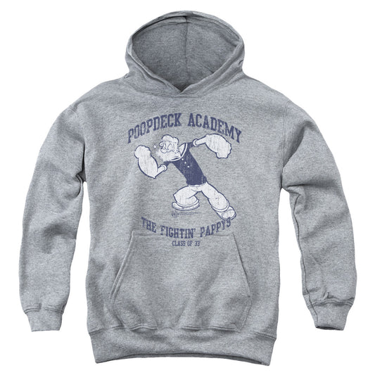 Popeye Poopdeck Academy Kids Youth Hoodie Heather