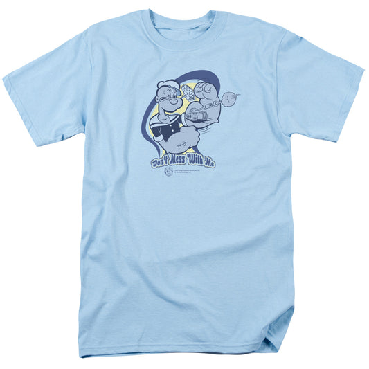 Popeye Dont Mess With Me Mens T Shirt Carolina Blue