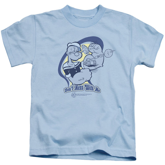 Popeye Dont Mess With Me Juvenile Kids Youth T Shirt Carolina Blue