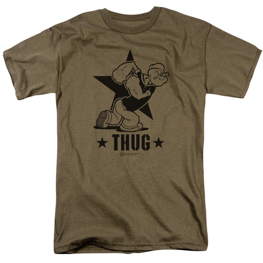 Popeye Thug Mens T Shirt Safari Green