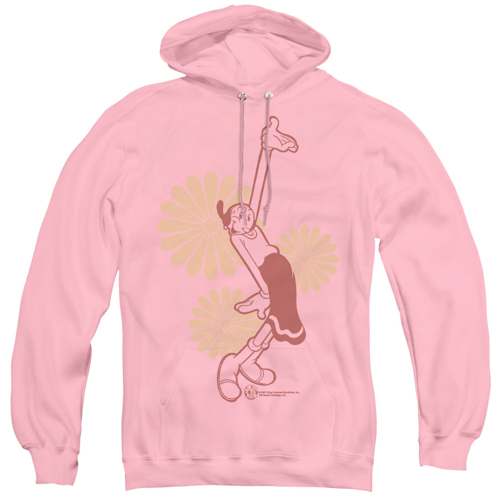 Popeye Daisies Mens Hoodie Pink