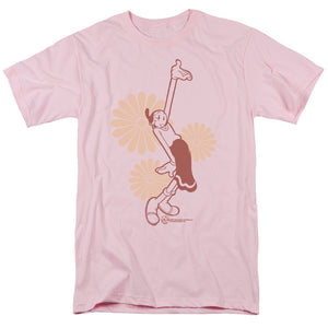 Popeye Daisies Mens T Shirt Pink