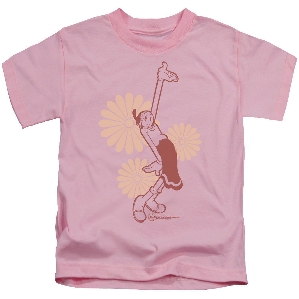 Popeye Daisies Juvenile Kids Youth T Shirt Pink