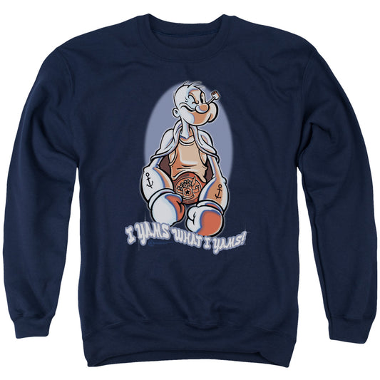 Popeye I Yams Mens Crewneck Sweatshirt Navy