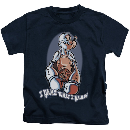 Popeye I Yams Juvenile Kids Youth T Shirt Navy