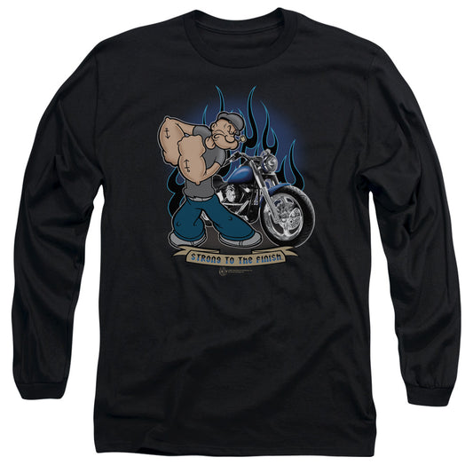 Popeye Biker Popeye Mens Long Sleeve Shirt Black