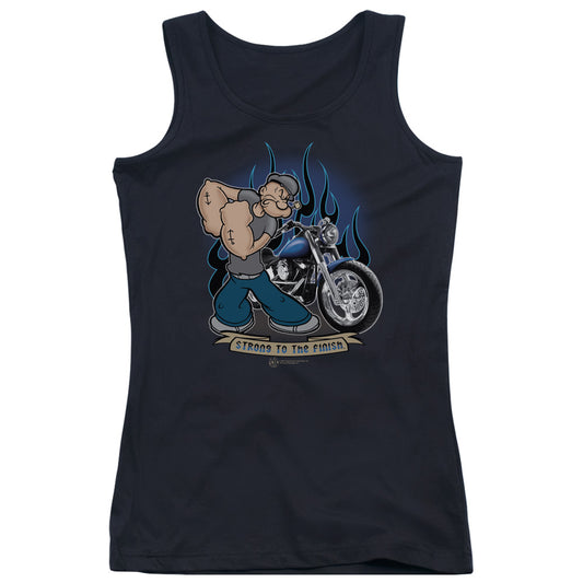 Popeye Biker Popeye Womens Tank Top Shirt Black