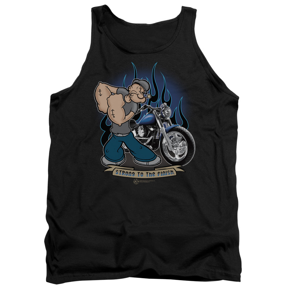 Popeye Biker Popeye Mens Tank Top Shirt Black