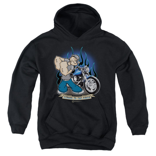 Popeye Biker Popeye Kids Youth Hoodie Black