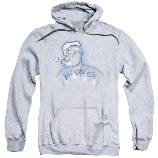 Popeye Back Tat Mens Hoodie Athletic Heather