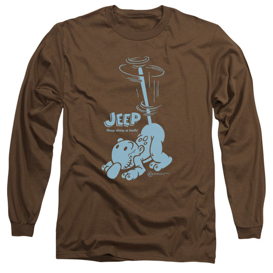 Popeye Trouble Mens Long Sleeve Shirt Coffee