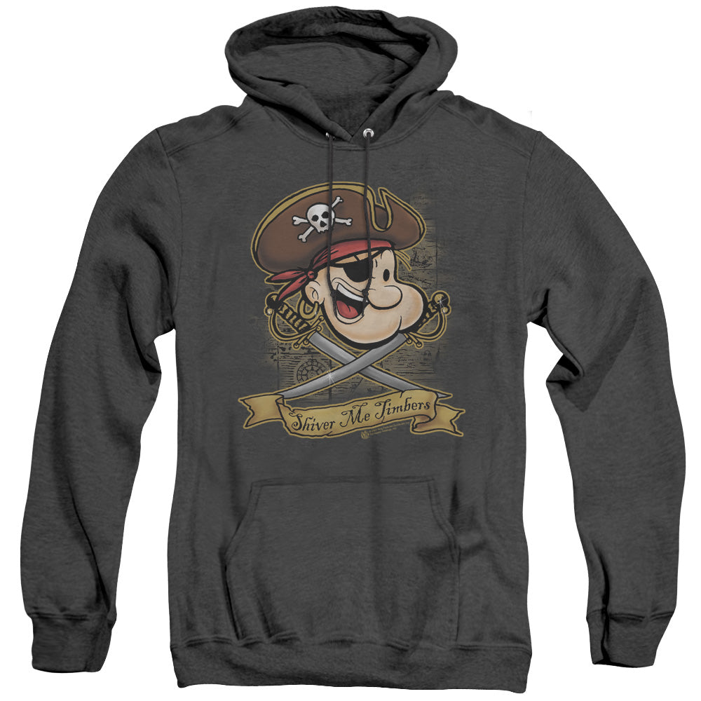 Popeye Shiver Me Timbers Heather Mens Hoodie Black