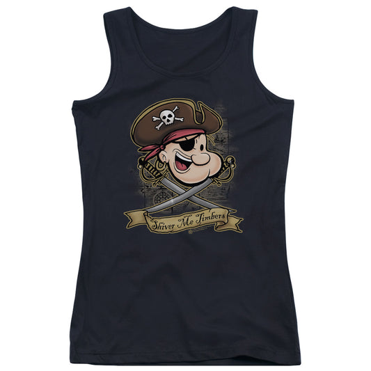 Popeye Shiver Me Timbers Womens Tank Top Shirt Black