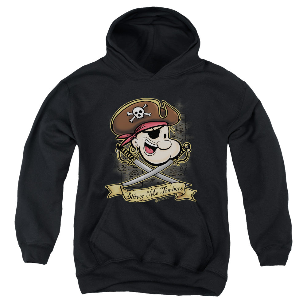 Popeye Shiver Me Timbers Kids Youth Hoodie Black