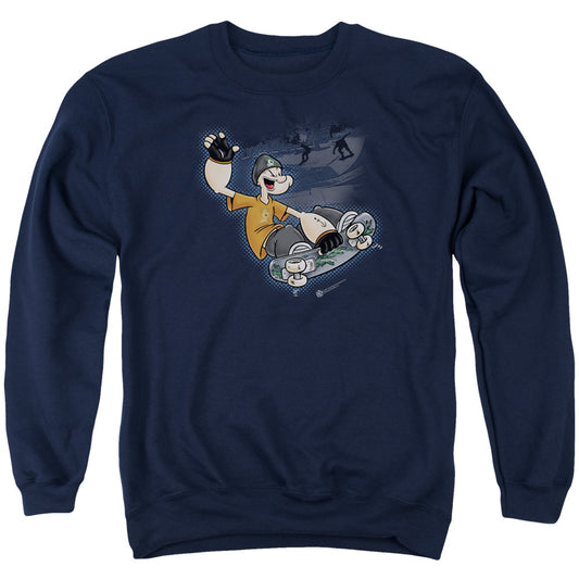 Popeye Sk8 Mens Crewneck Sweatshirt Navy