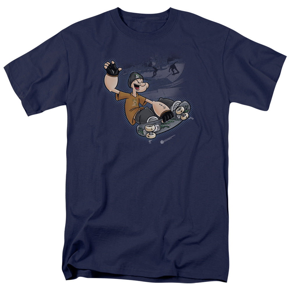 Popeye Sk8 Mens T Shirt Navy Blue