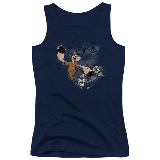 Popeye Sk8 Womens Tank Top Shirt Navy