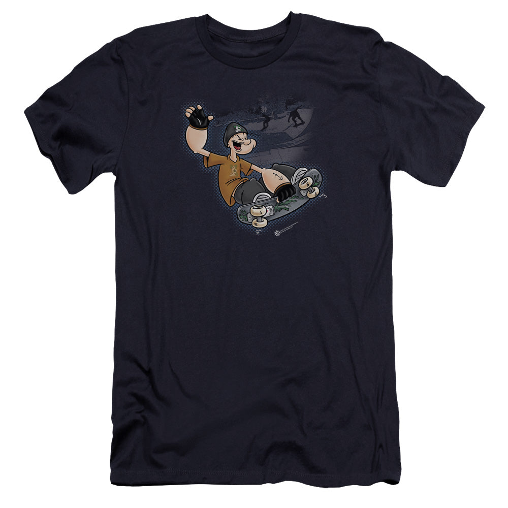 Popeye Sk8 Premium Bella Canvas Slim Fit Mens T Shirt Navy