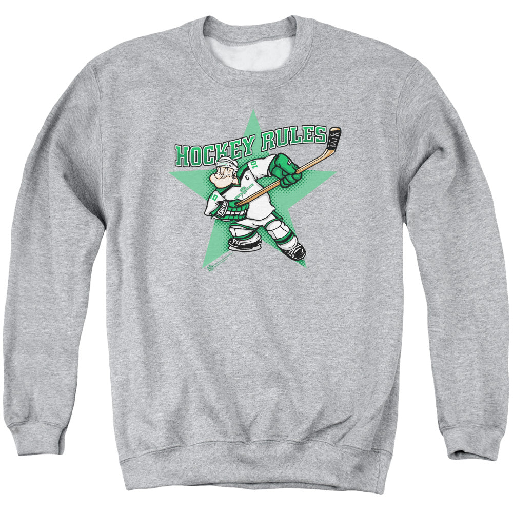 Popeye Spinach Leafs Mens Crewneck Sweatshirt Athletic Heather