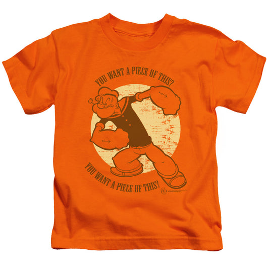 Popeye You Want A Piece Of This? Juvenile Kids Youth T Shirt Orange