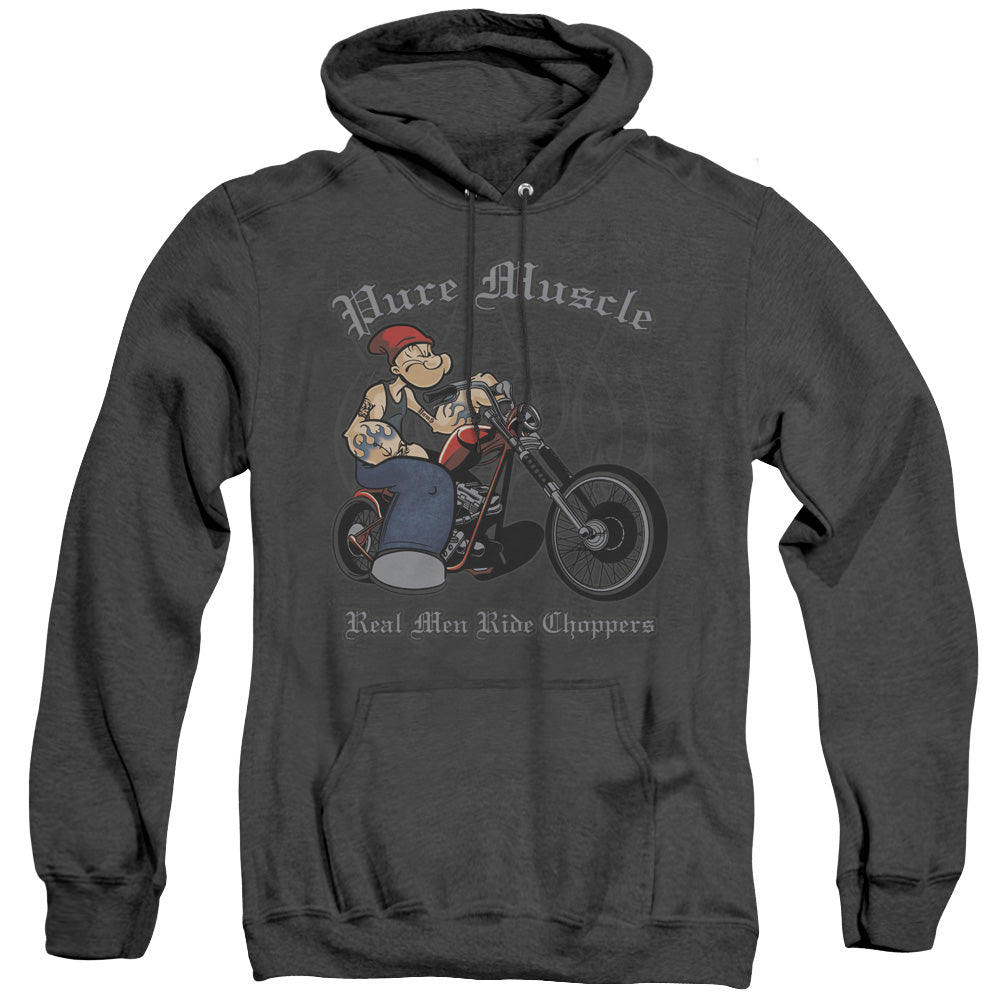 Popeye Pure Muscle Heather Mens Hoodie Black