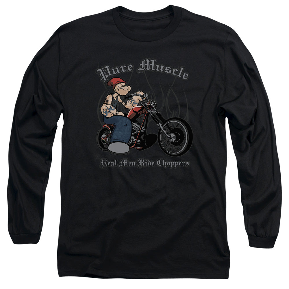 Popeye Pure Muscle Mens Long Sleeve Shirt Black