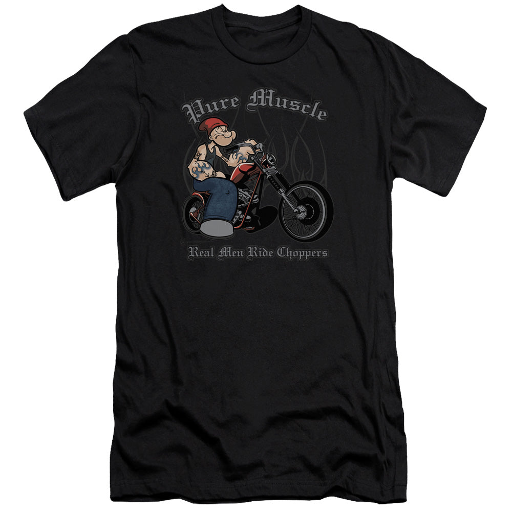 Popeye Pure Muscle Premium Bella Canvas Slim Fit Mens T Shirt Black