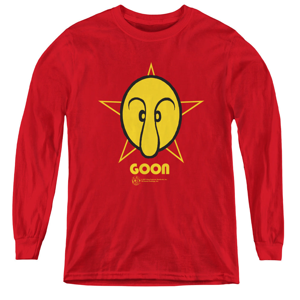 Popeye Goon Long Sleeve Kids Youth T Shirt Red