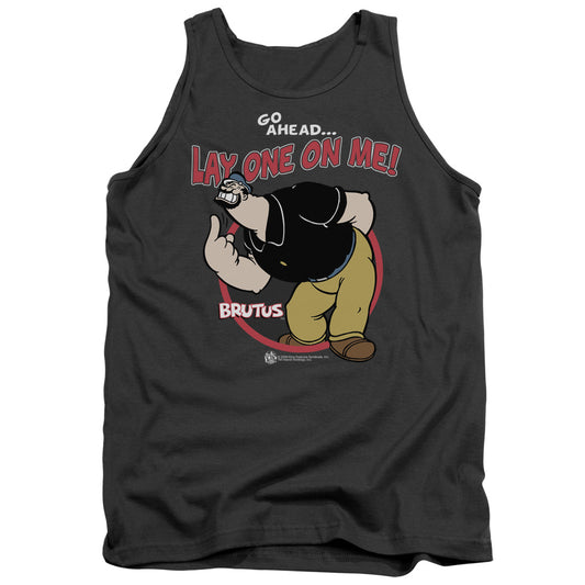 Popeye Lay One On Me Mens Tank Top Shirt Charcoal