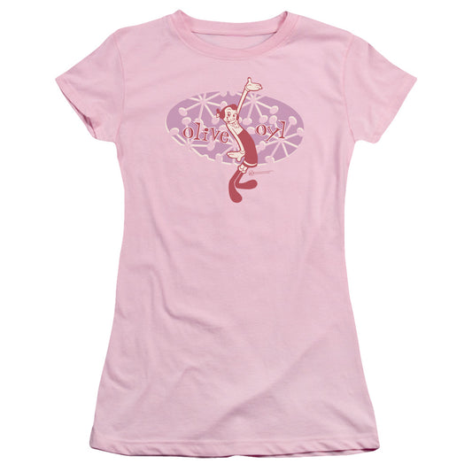 Popeye Oh Popeye Junior Sheer Cap Sleeve Womens T Shirt Pink