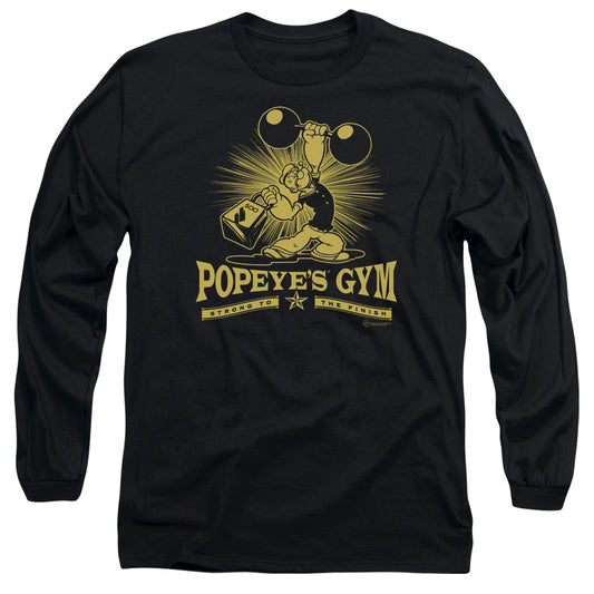 Popeye Popeyes Gym Mens Long Sleeve Shirt Black