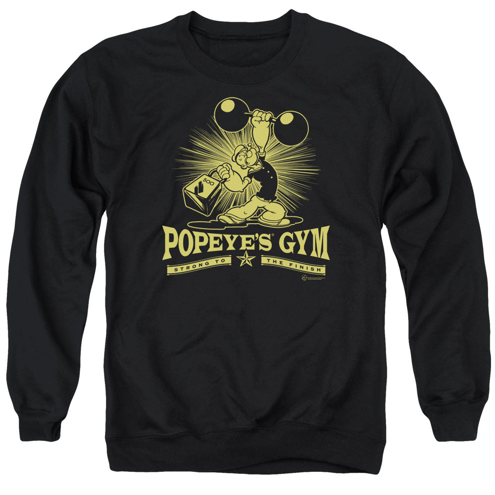 Popeye Popeyes Gym Mens Crewneck Sweatshirt Black