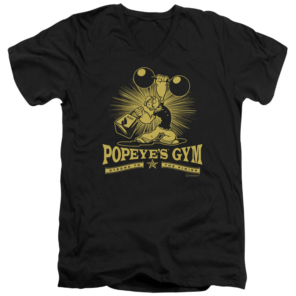 Popeye Popeyes Gym S S Adult V Neck Black