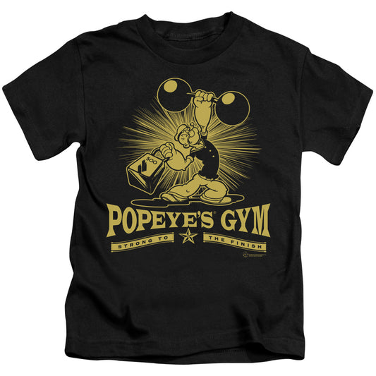 Popeye Popeyes Gym Juvenile Kids Youth T Shirt Black