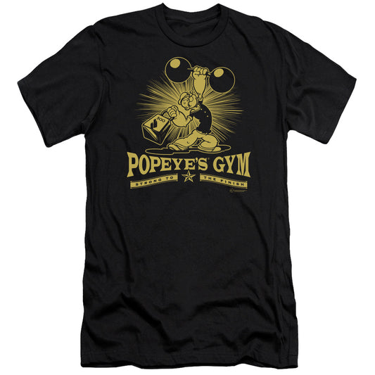 Popeye Popeyes Gym Premium Bella Canvas Slim Fit Mens T Shirt Black