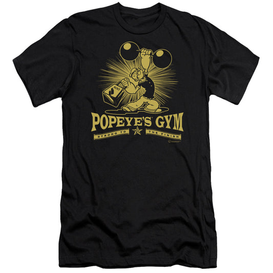 Popeye Popeyes Gym Slim Fit Mens T Shirt Black