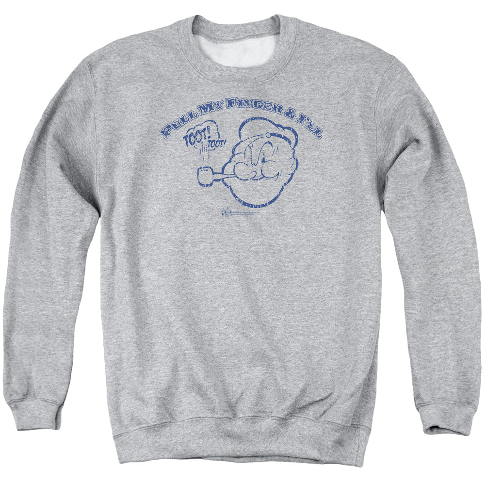 Popeye Toot! Toot! Mens Crewneck Sweatshirt Athletic Heather