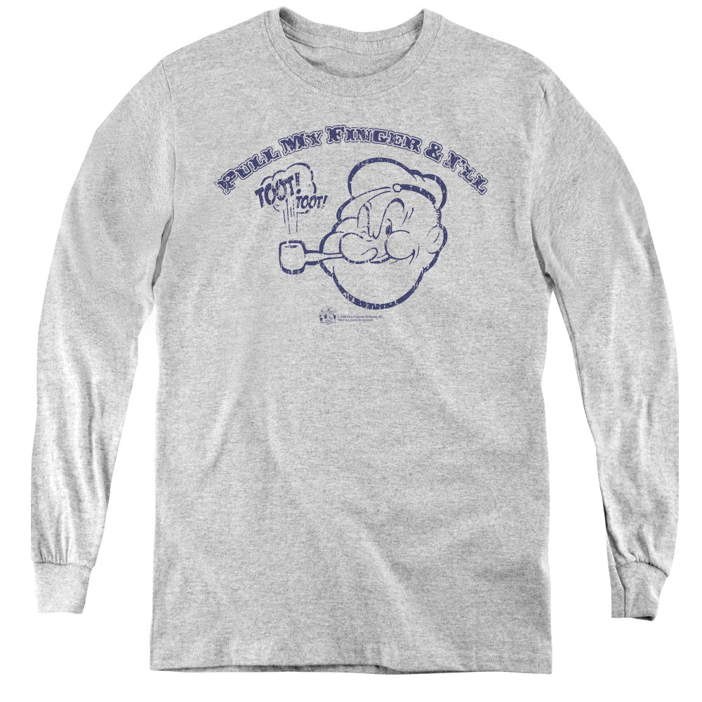 Popeye Toot! Toot! Long Sleeve Kids Youth T Shirt Athletic Heather