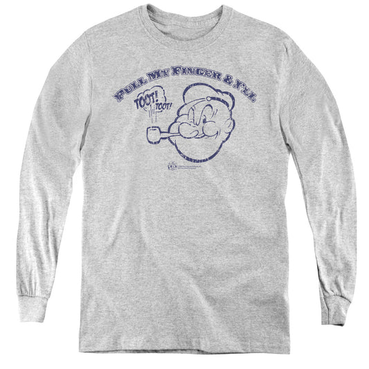 Popeye Toot! Toot! Long Sleeve Kids Youth T Shirt Athletic Heather